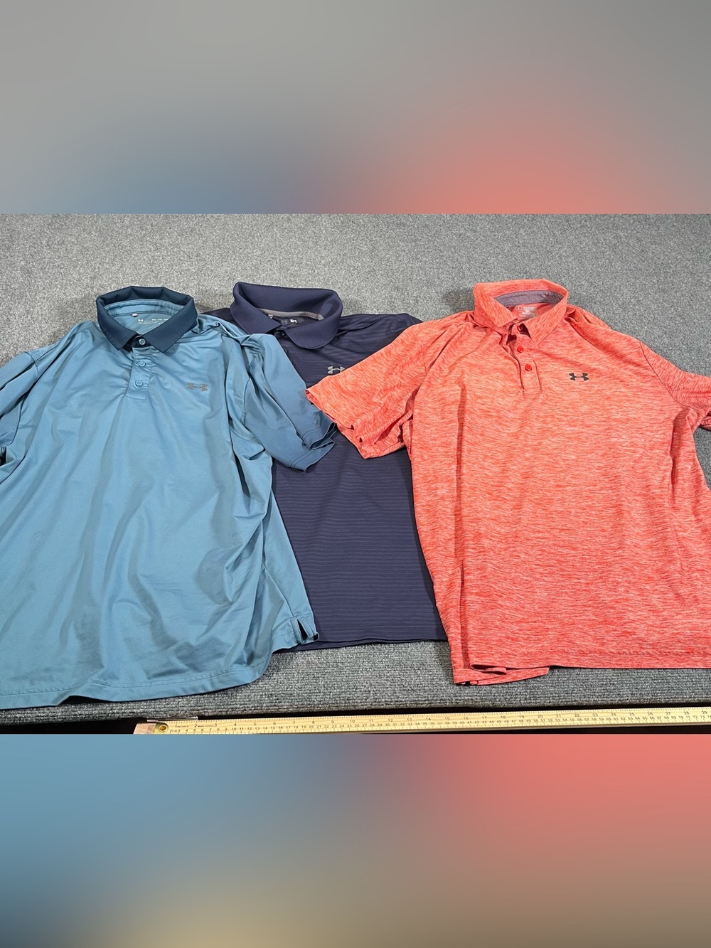 Lot Of 3 Under Armour Polo Shirts Mens Size 2xl Xxl Active Performance Heat Gear